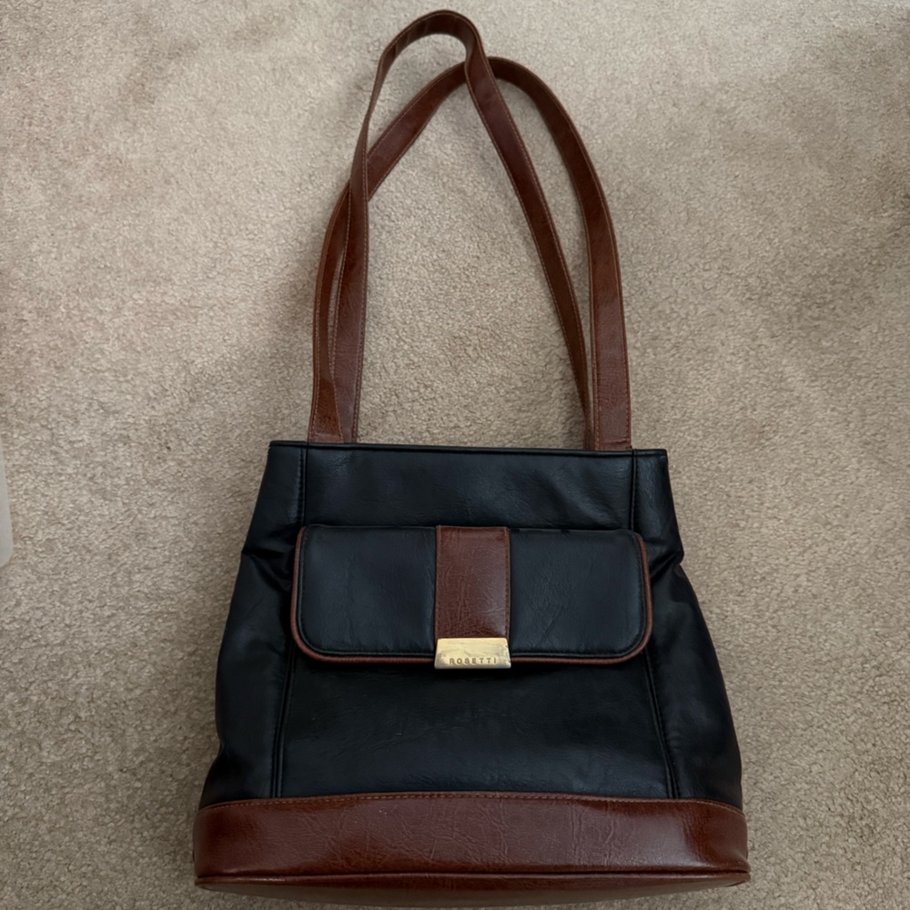 Rosetti Black and Brown Shoulder Tote